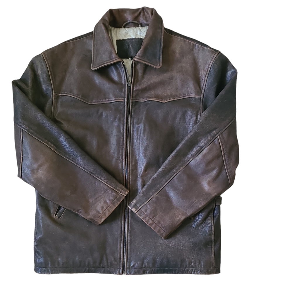 Vintage Massimo Heavy Genuine Leather Men's Jacket XL